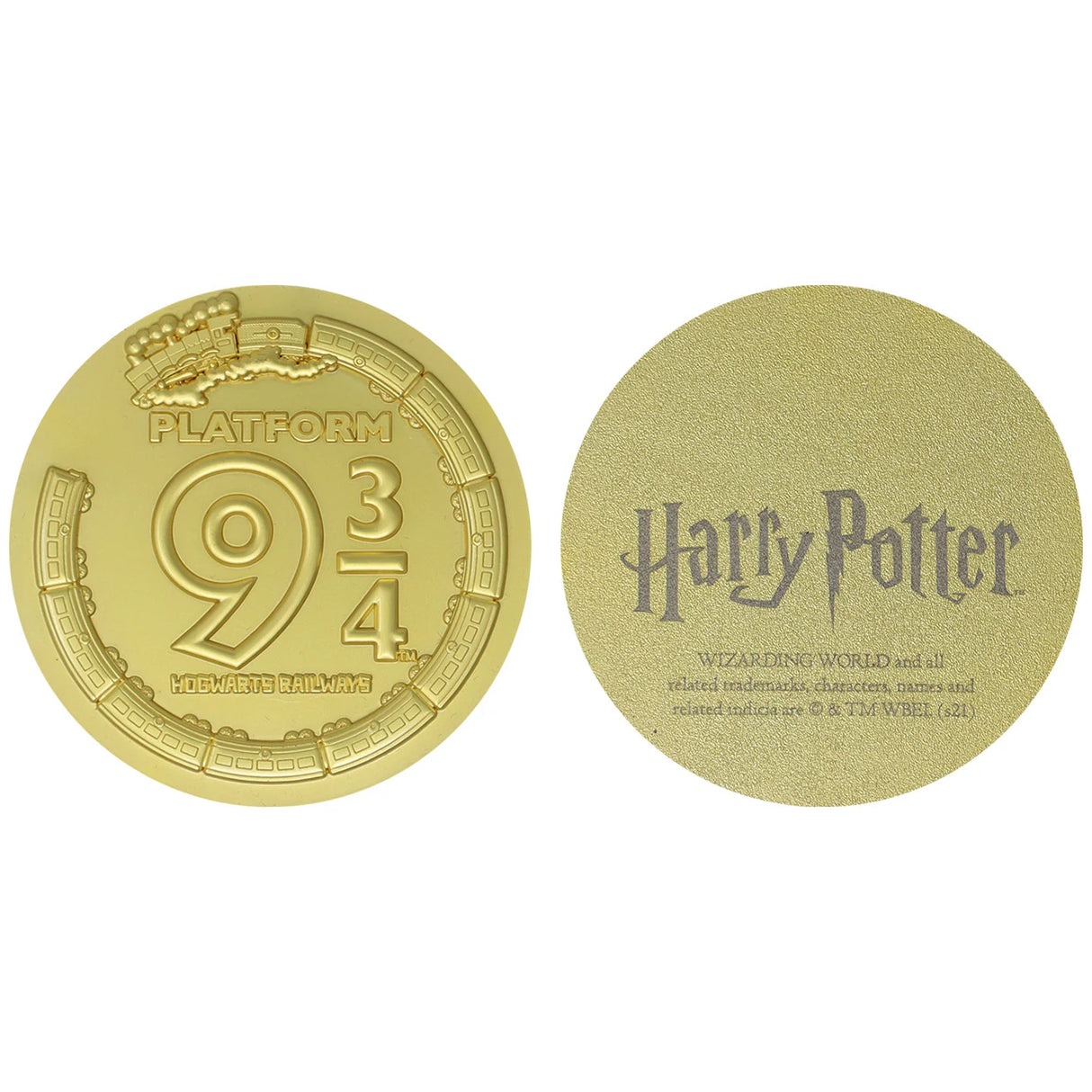 Harry Potter Limited Edition Platform 9 & 3/4 24K Gold Plated Medallion