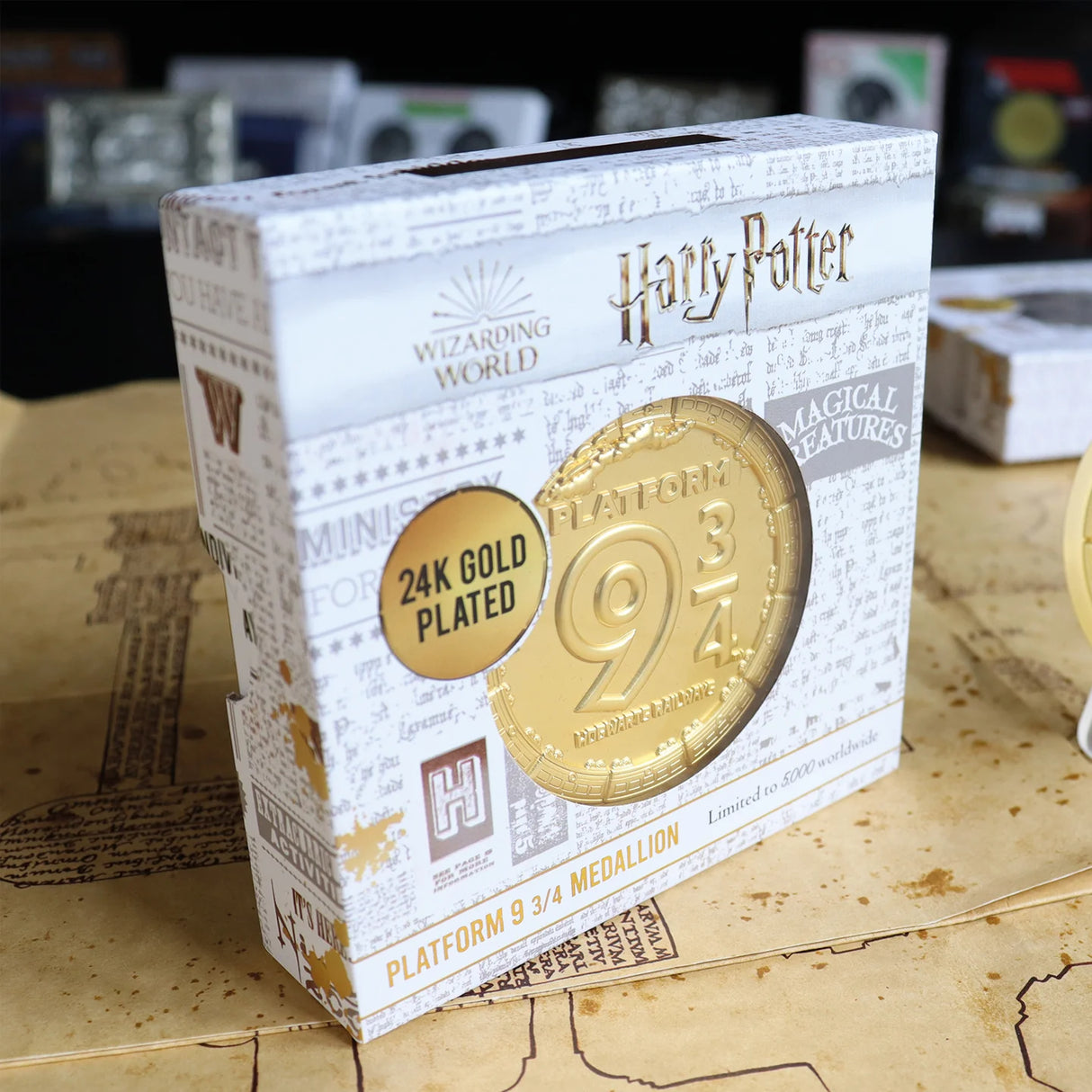 Harry Potter Limited Edition Platform 9 & 3/4 24K Gold Plated Medallion