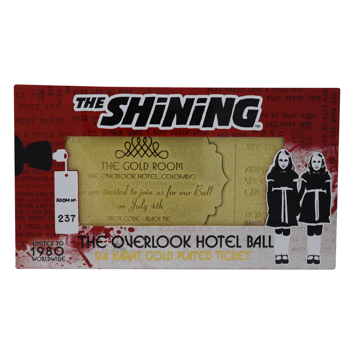 The Shining Limited Edition 24k Gold Plated The Overlook Hotel Ball Ticket