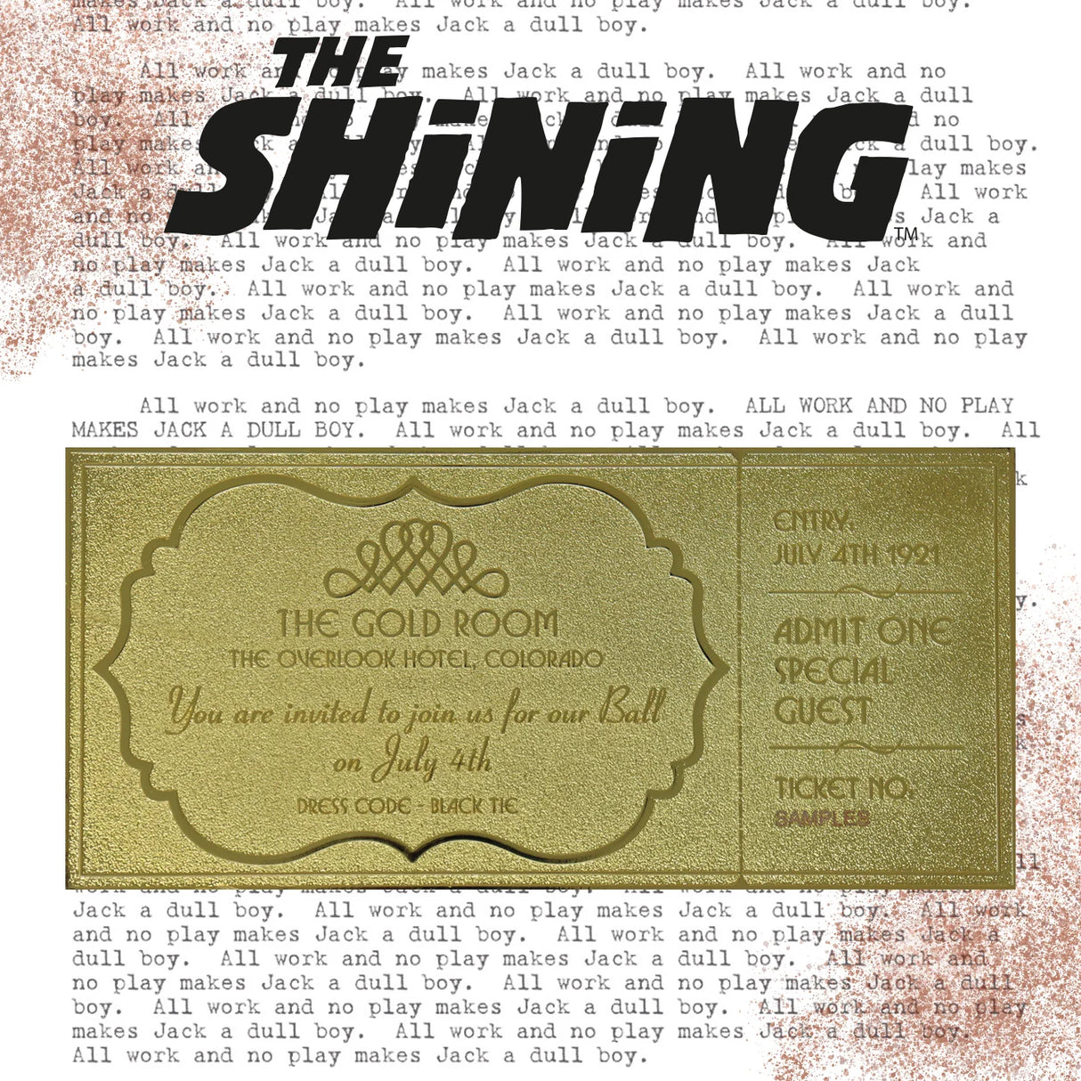 The Shining Limited Edition 24k Gold Plated The Overlook Hotel Ball Ticket