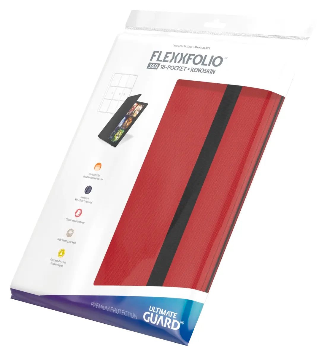 Ultimate Guard Flexxfolio Xenoskin Trading Card Binder (Red) (18-Pocket/360 Card Capacity)