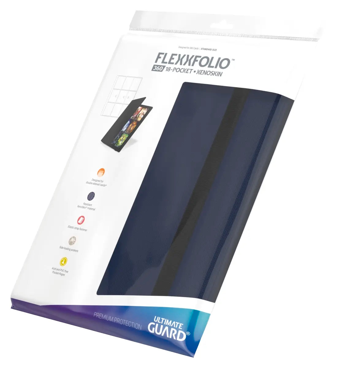 Ultimate Guard Flexxfolio Xenoskin Trading Card Binder (Blue) (18-Pocket/360 Card Capacity)