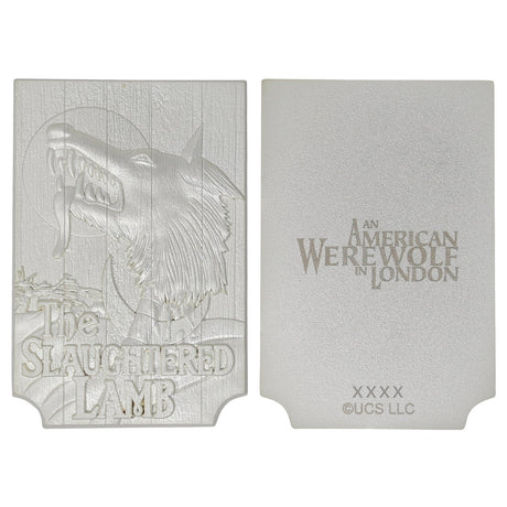 An American Werewolf in London Limited Edition .999 Silver Plated Scaled Replica Pub Sign