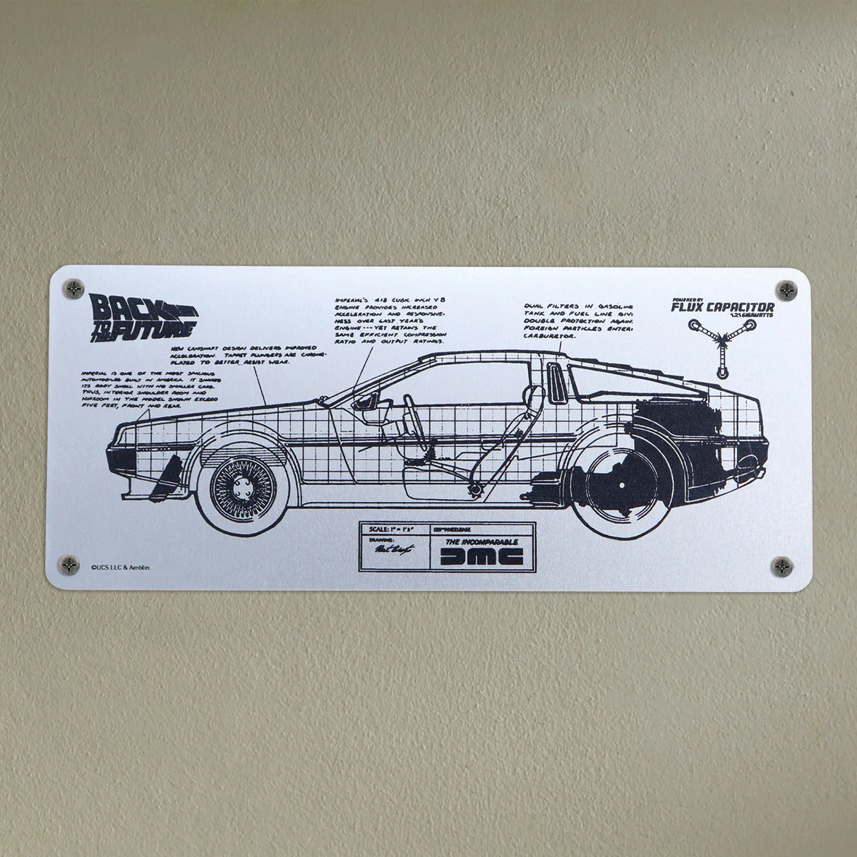 Back to the Future Limited Edition DeLorean Schematic Fan-Plate