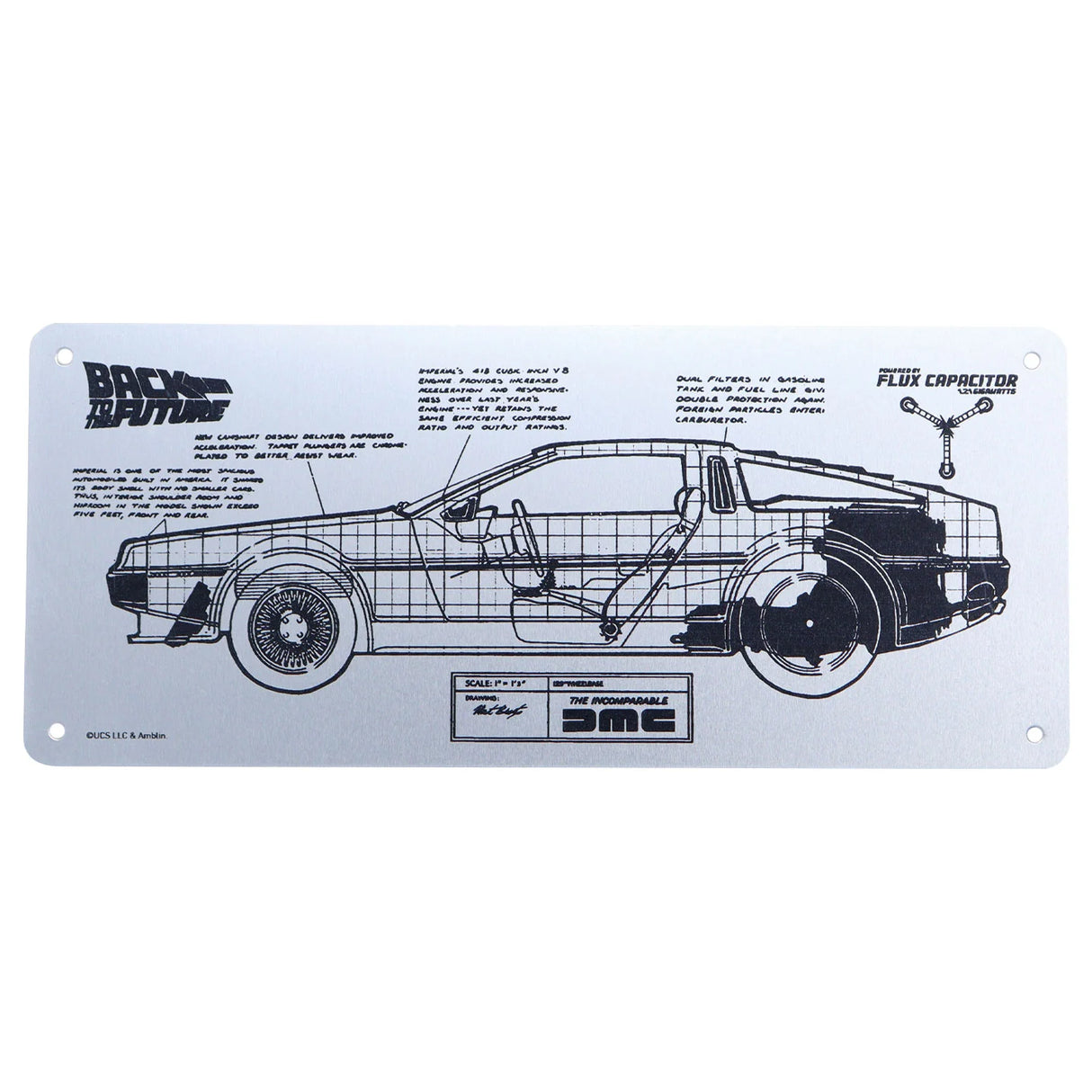 Back to the Future Limited Edition DeLorean Schematic Fan-Plate