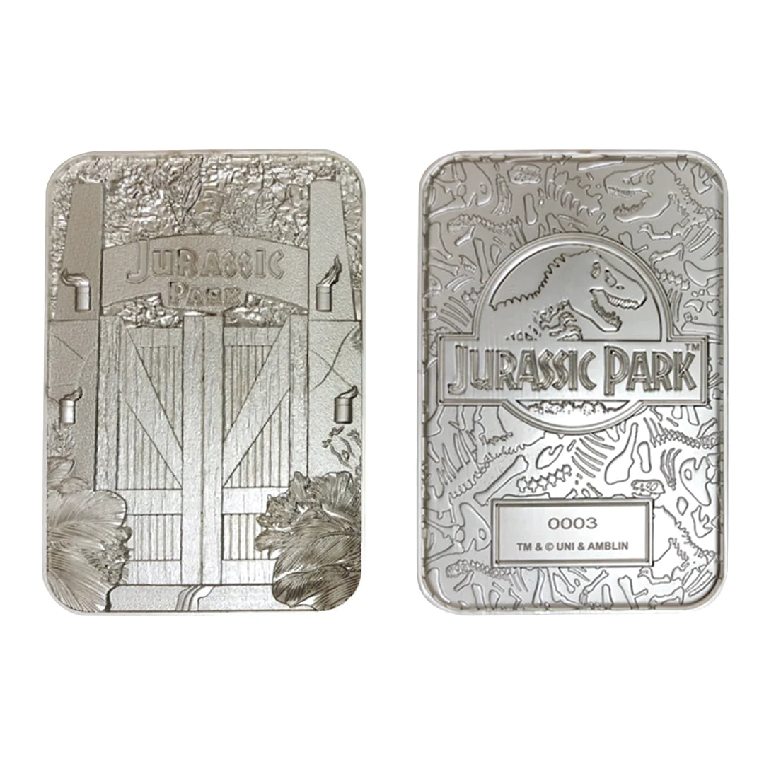 Jurassic Park Limited Edition .999 Silver Plated Entrance Gates Ingot