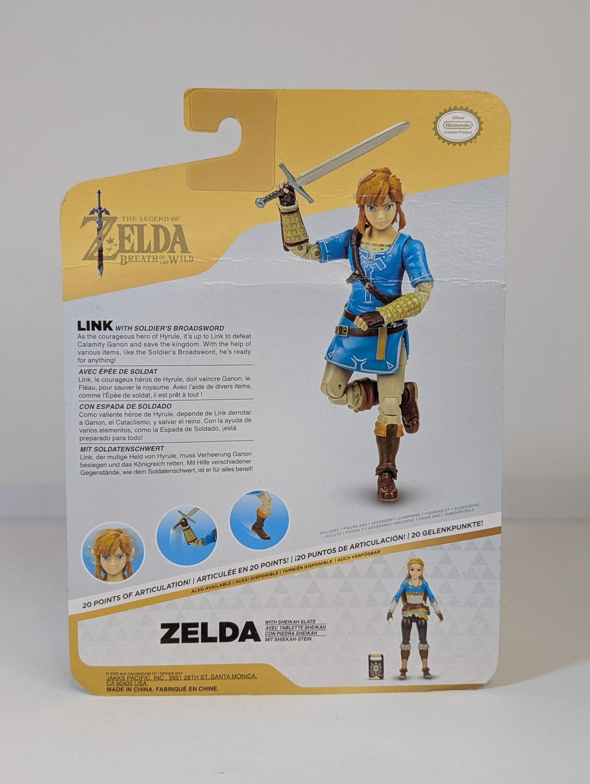 The Legend of Zelda Breath of the Wild - Link (With Soldier's Broadsword) - 4" Action Figure