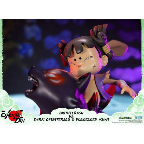 Okamiden Statue Chibiterasu vs. Dark Chibiterasu & Possessed Kuni Statue