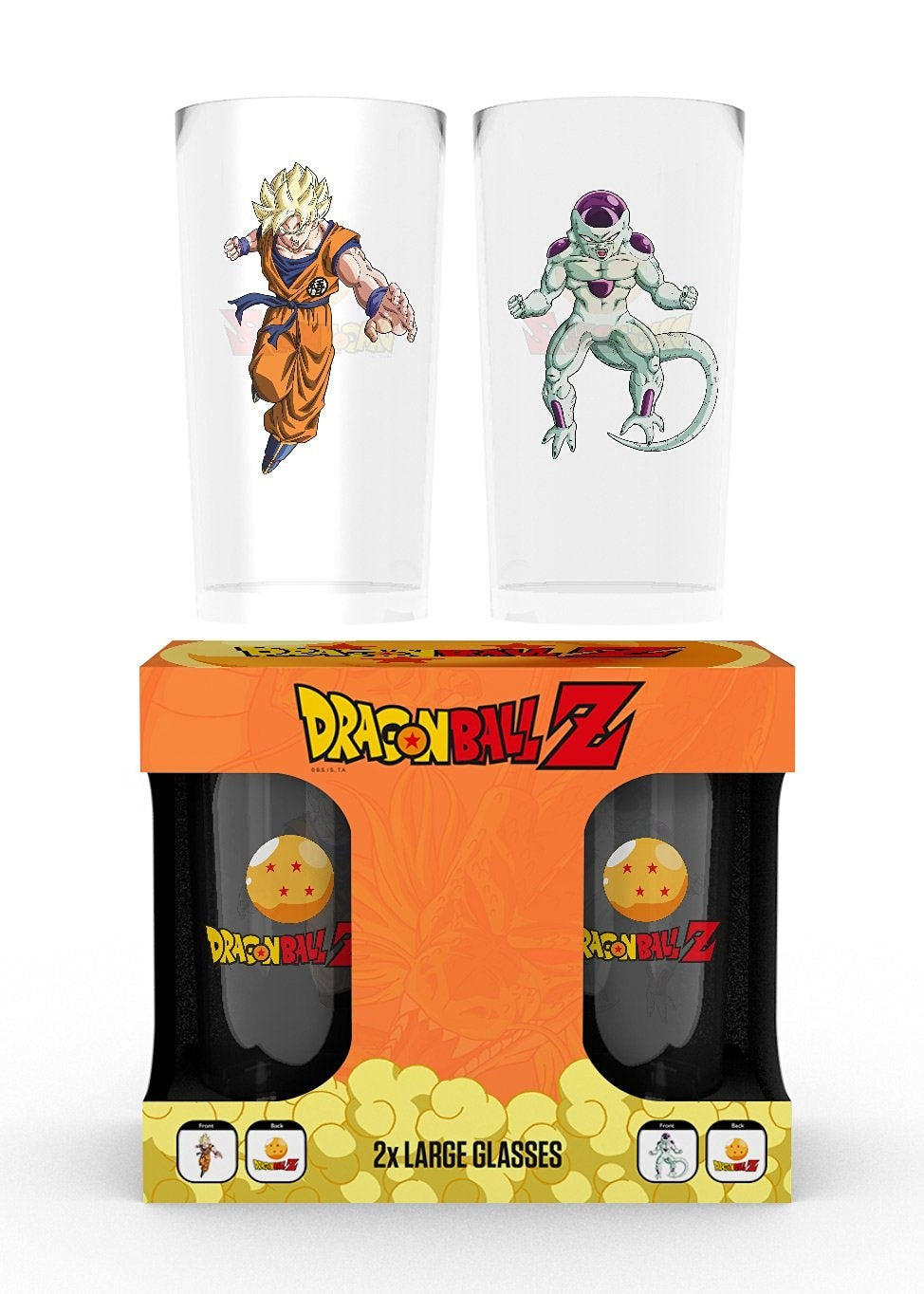 Dragon Ball Z Goku Vs. Frieza Large Glass Gift Set of 2