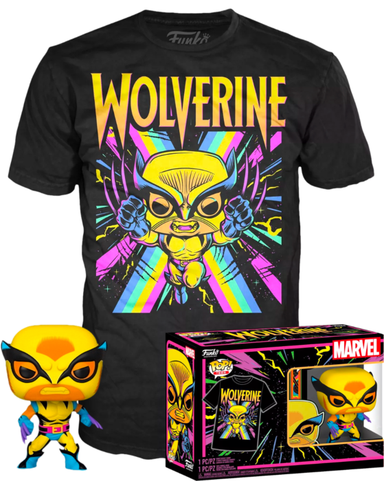 Marvel Wolverine (metallic) Pop! figure + Wolverine vs Hulk T-Shirt Pop! Vinyl