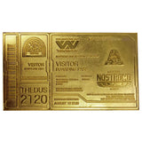Alien 24K Gold Plated Boarding Ticket Limited Edition Replica