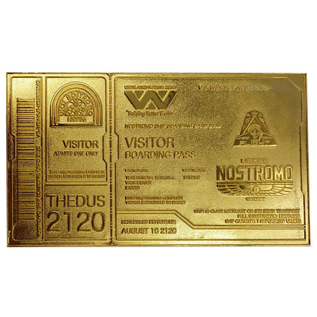 Alien 24K Gold Plated Boarding Ticket Limited Edition Replica