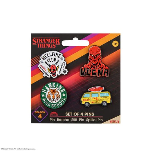 Stranger Things Season 4 Set of 4 Pin Badges