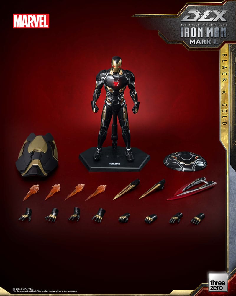 Infinity Saga Iron Man Mark 50 (Black X Gold) 17 cm 1/12 DLX Action Figure