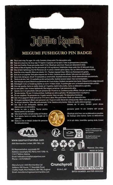 Jujutsu Kaisen Icon Pin Badge Megumi Fushiguro