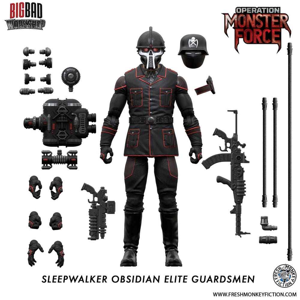 Operation: Monster Force Sleepwalker Obsidian Elite Guardsmen 15 cm 1/12 Action Figure
