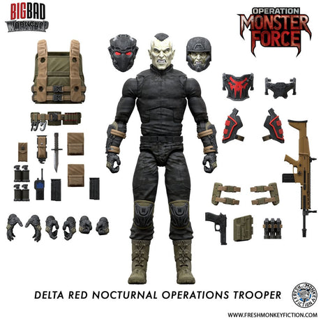 Operation: Monster Force Delta Red Nocturnal Operations Trooper 15 cm 1/12 Action Figure