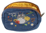 My Neighbor Totoro Denim Pouch Totoro & flower wreath
