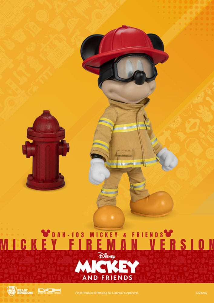 Disney Mickey & Friends Mickey Fireman Ver. 24cm Dynamic 8ction Heroes 1/9 Scale Action Figure