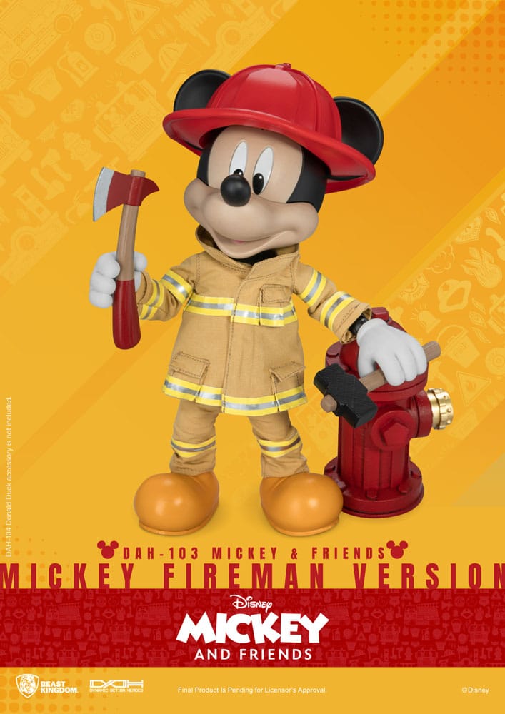 Disney Mickey & Friends Mickey Fireman Ver. 24cm Dynamic 8ction Heroes 1/9 Scale Action Figure