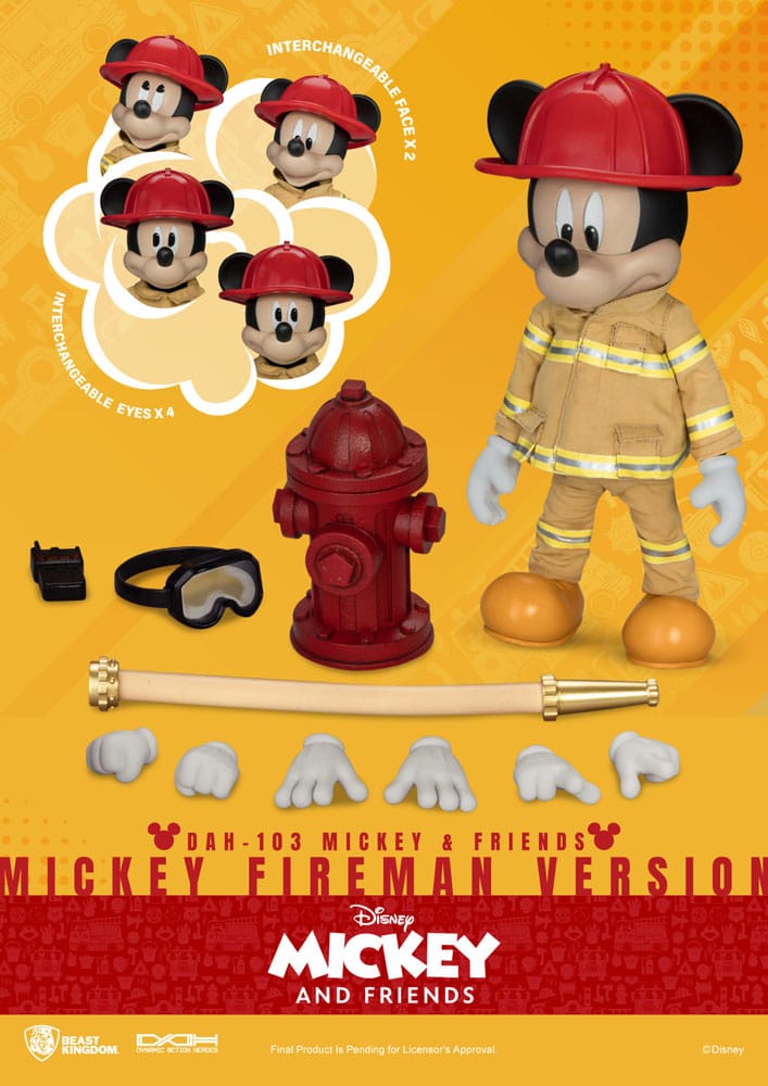 Disney Mickey & Friends Mickey Fireman Ver. 24cm Dynamic 8ction Heroes 1/9 Scale Action Figure