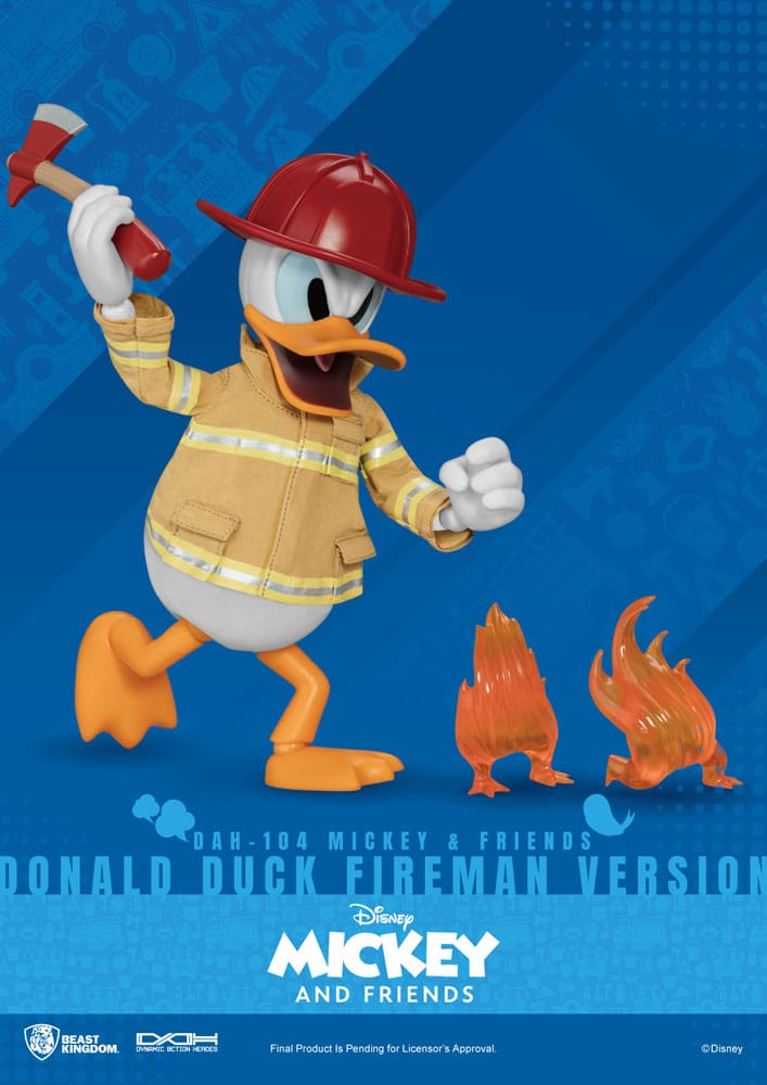 Disney Mickey & Friends Donald Duck Fireman Ver. 24cm Dynamic 8ction Heroes 1/9 Scale Action Figure