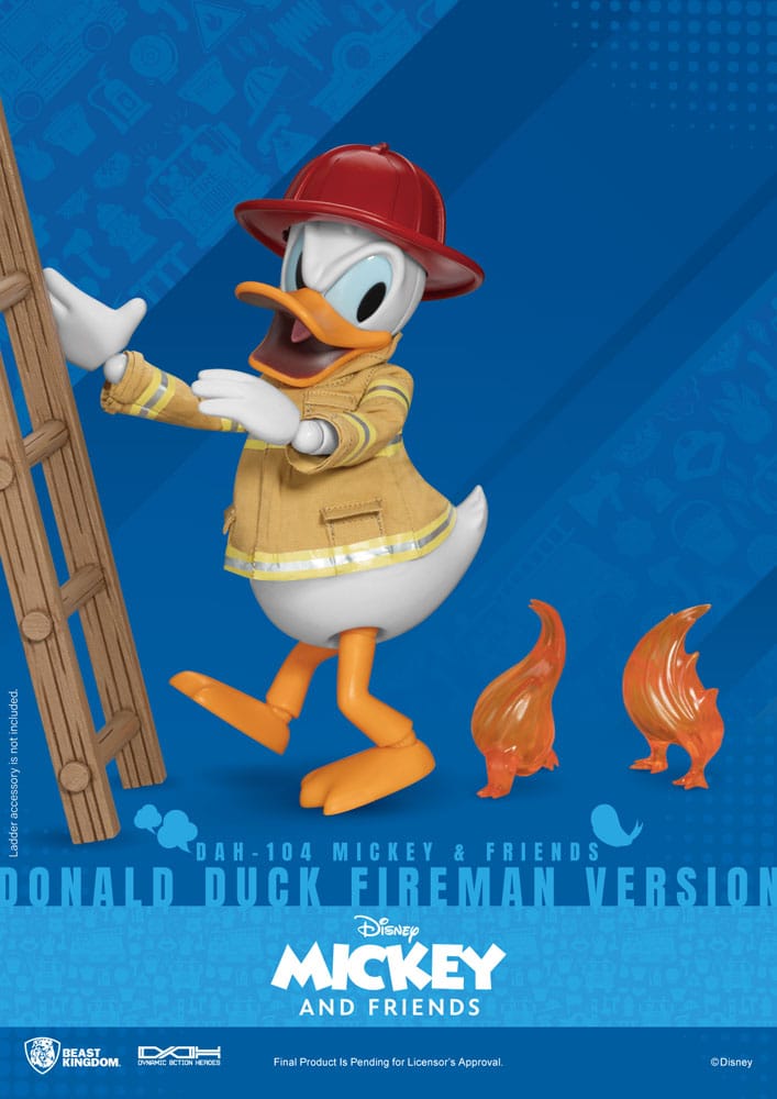 Disney Mickey & Friends Donald Duck Fireman Ver. 24cm Dynamic 8ction Heroes 1/9 Scale Action Figure