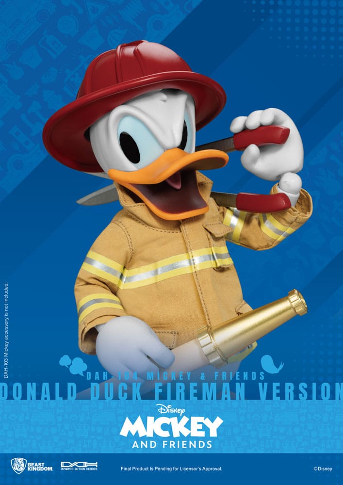 Disney Mickey & Friends Donald Duck Fireman Ver. 24cm Dynamic 8ction Heroes 1/9 Scale Action Figure