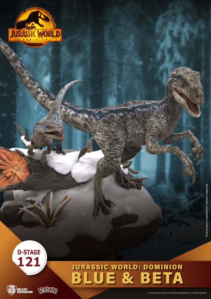 Jurassic World Dominion D-Stage Blue & Beta 13 cm Reproduction PVC Diorama