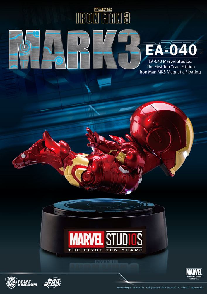 Marvel Iron Man 3 Iron Man Mk iii The First Ten Years 16cm Egg Attack Floating Model