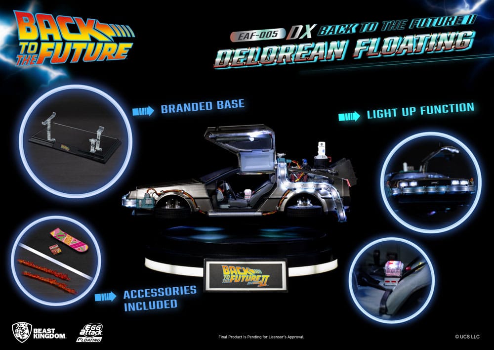 Back to the Future Back to the Future II DeLorean Deluxe Version 20cm Egg Attack Floating Statue