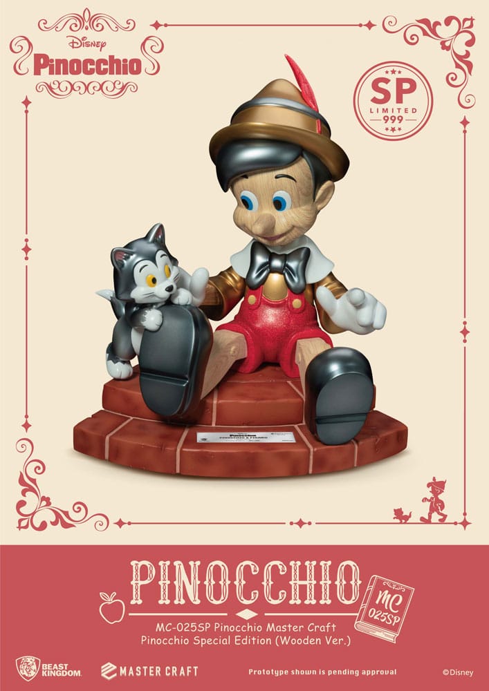 Disney Master Craft Pinocchio Wooden Version Special Edition 27cm Statue