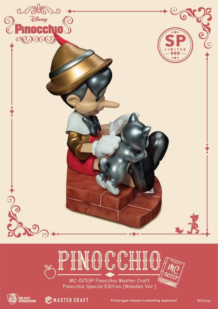Disney Master Craft Pinocchio Wooden Version Special Edition 27cm Statue