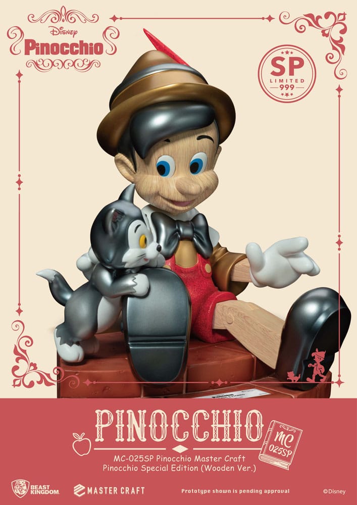 Disney Master Craft Pinocchio Wooden Version Special Edition 27cm Statue