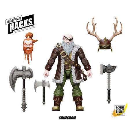 Vitruvian H.A.C.K.S. Dwarf Mercenary Grimgrom Action Figure