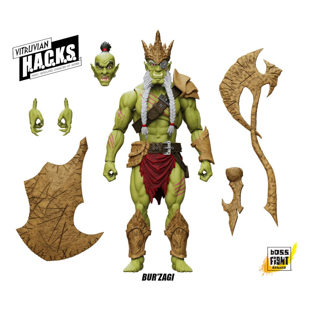 Vitruvian H.A.C.K.S. Mighty Orc Sovran Bur'Zagi Action Figure