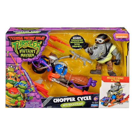 Teenage Mutant Ninja Turtles Chopper mit Rocksteady Action Figure