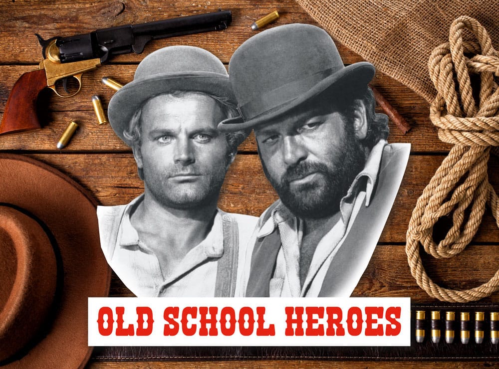 Bud Spencer & Terence Hill Old School Heroes 45 x 45 cm 3D Tin Sign