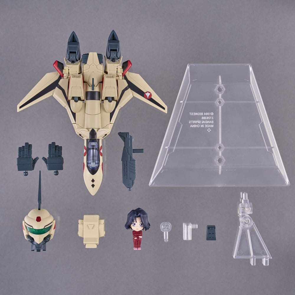 Macross Plus Tiny Session Vehicle YF-19 (Isamu Alva Dyson Use) with Myung Fang Love 11 cm Action Figure