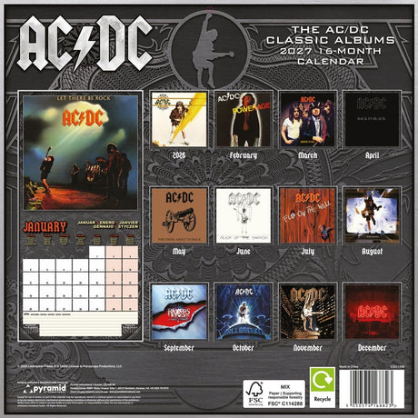 AC/DC Calendar Albums 2027 30 x 30 cm