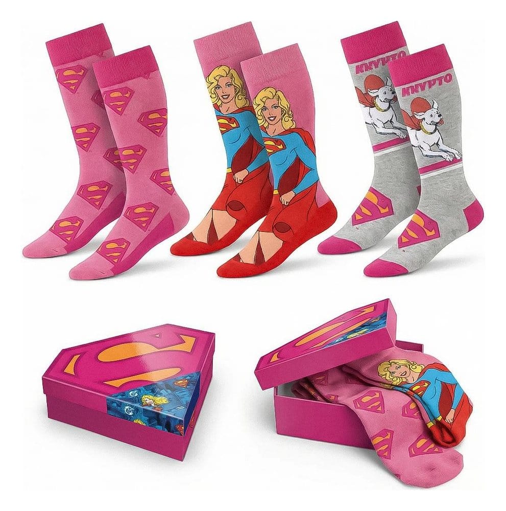 DC Comics Socks Superman Supergirl 3-Pack 36-43