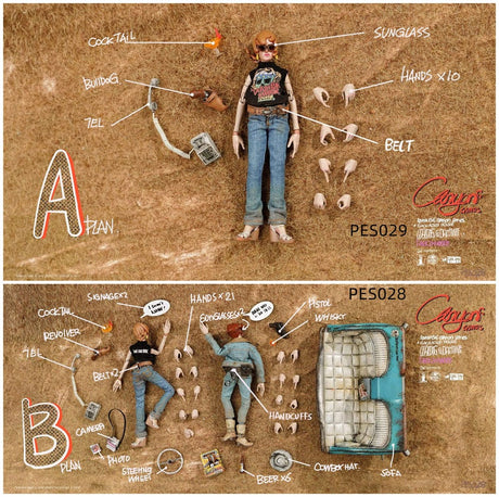 Death Gas Station Series Canyon Sisters: Mrs. T & Ms. L, 15 cm Action Figures