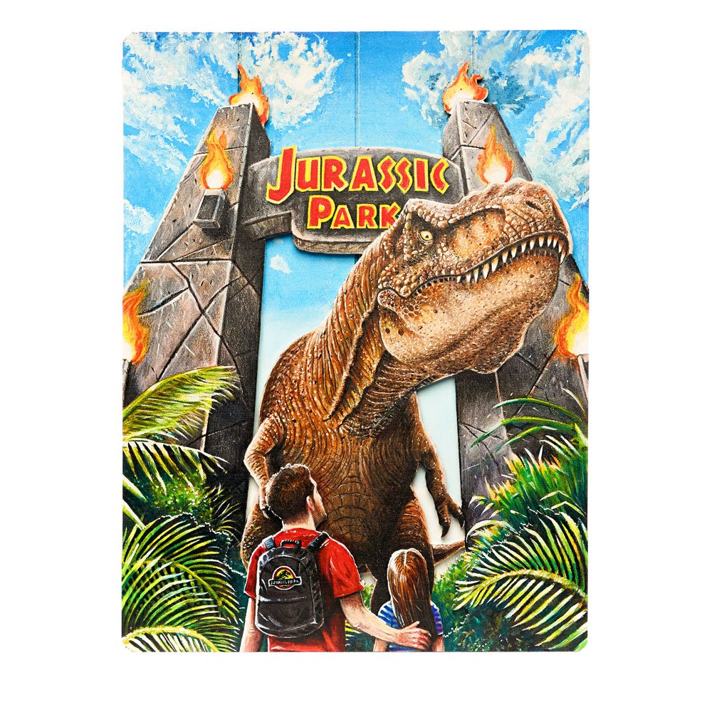 Jurassic Park WoodArts 3D Wooden Wall Art Rex Attack 30 x 40 cm