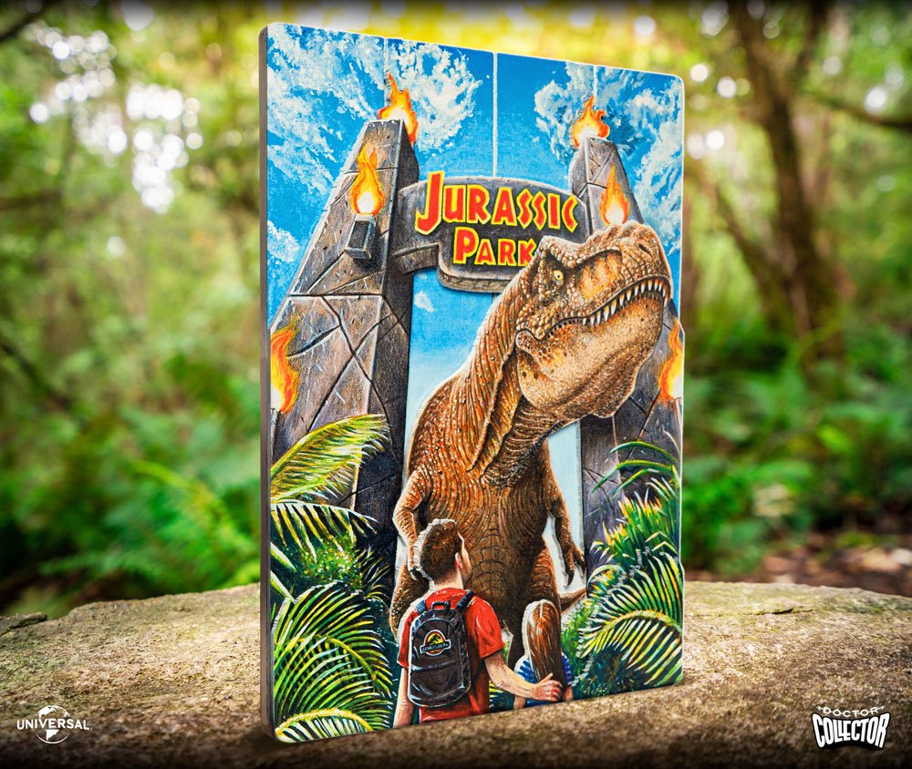 Jurassic Park WoodArts 3D Wooden Wall Art Rex Attack 30 x 40 cm