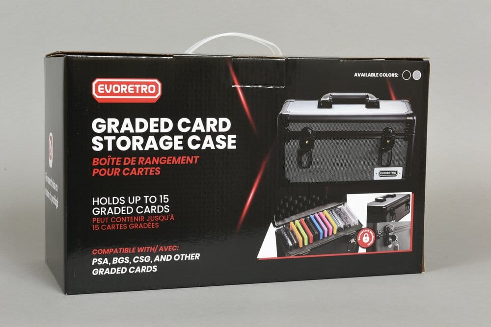 Evoretro Trading Card Storage Box for 15 Slabs Gray 33.9 x 13.4 cm