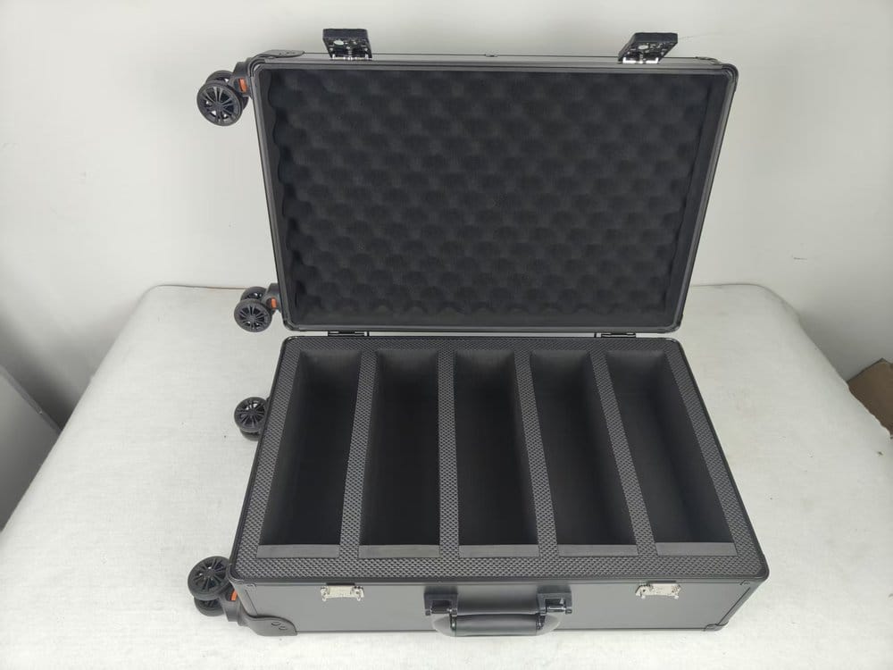 Evoretro Trading Card Luggage Wheeled Case 5-Rows Round Aluminum 56.0 x 35.4 cm