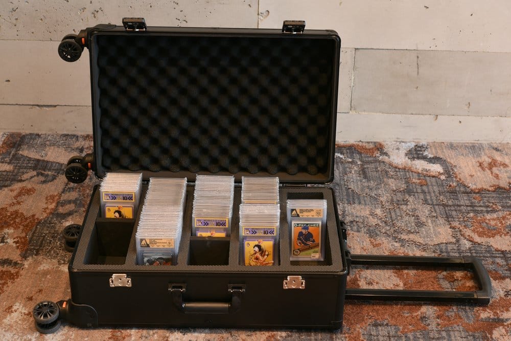 Evoretro Trading Card Luggage Wheeled Case 5-Rows Round Aluminum 56.0 x 35.4 cm