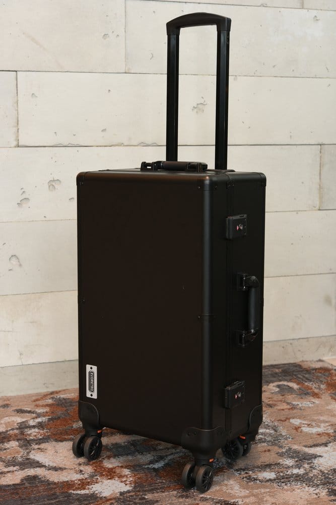 Evoretro Trading Card Luggage Wheeled Case 5-Rows Round Aluminum 56.0 x 35.4 cm