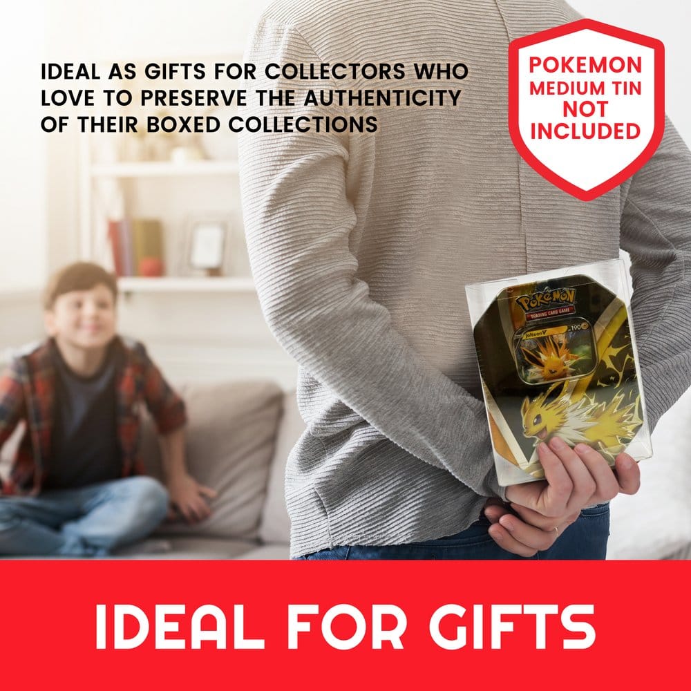 Evoretro PET Protectors 5-Pack for Pokémon Medium Tins 12x8x15cm