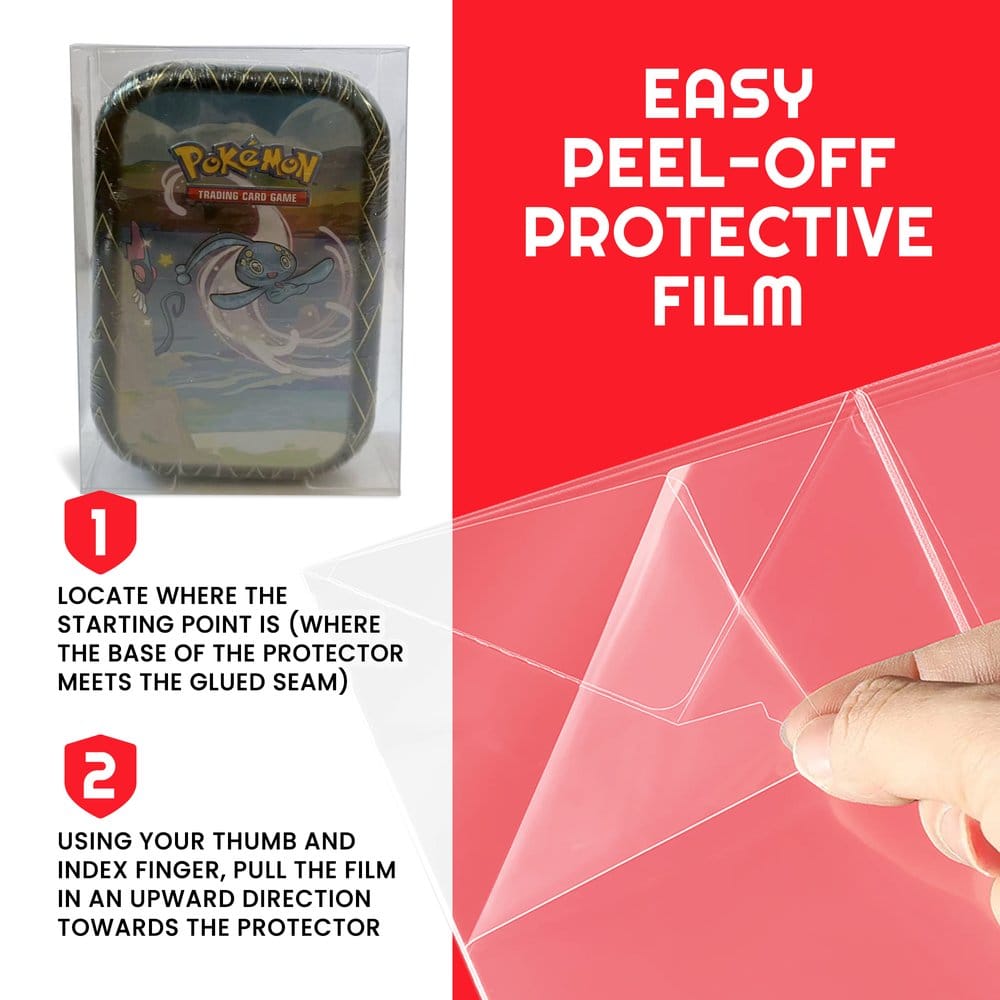 Evoretro PET Protectors 5-Pack for Pokémon Small Tins 8x3x13cm